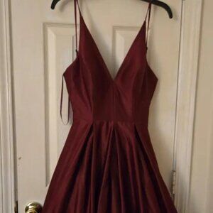 Red ball gown